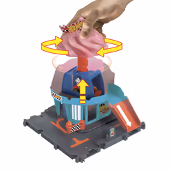 Hot Wheels City Downtown Ice Cream Swirl Playset from the series “Let’s Race” with 1 Toy Car - Additional view 5