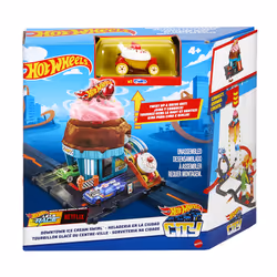 Hot Wheels City Downtown Ice Cream Swirl Playset from the series “Let’s Race” with 1 Toy Car - Additional view 8