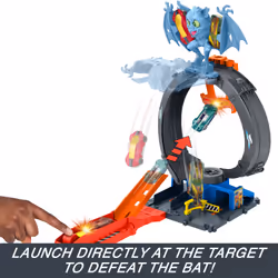 Hot Wheels City Bat Loop Attack Playset & 1:64 Scale Toy Car, Featured in the series “Let’s Race” - Additional view 4