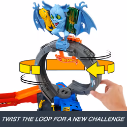 Hot Wheels City Bat Loop Attack Playset & 1:64 Scale Toy Car, Featured in the series “Let’s Race” - Additional view 5