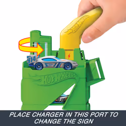 Hot Wheels City Super Recharge Fuel Station with 1:64 Scale Toy Car