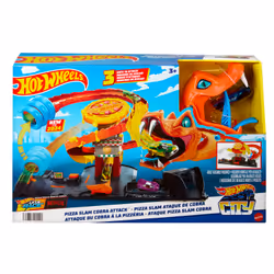 Hot Wheels City Pizza Slam Cobra Attack Playset & Toy Car, Featured in Netflix Series “Let’s Race” - Additional view 7