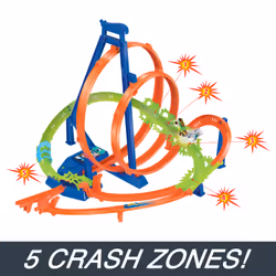 Hot Wheels Action Track Set with 5 Crash Zones, Motorized Booster and 1 Car - Additional view 6