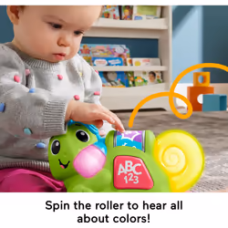 Fisher-Price Baby Learning Toy Link Squad Crawl n Colors Chameleon with Music & Lights for Ages 9+ Months  Compatible Only with Link Squad Items