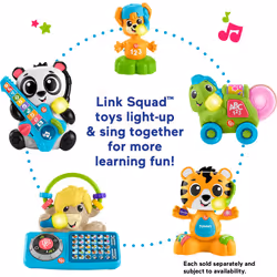 Fisher-Price Baby Learning Toy Link Squad Jam & Count Panda with Music & Lights for Ages 9+ Months  Compatible Only with Link Squad Items