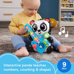 Fisher-Price Baby Learning Toy Link Squad Jam & Count Panda with Music & Lights for Ages 9+ Months  Compatible Only with Link Squad Items