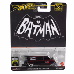 Hot Wheels Pop Culture Batman 1985 Chevy Astro Van, Car, 3 yr(s), Metal, Black, Red