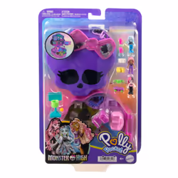 Polly Pocket Monster High Compact with 3 Micro Dolls & 10 Accessories, Opens to High School - Additional view 6
