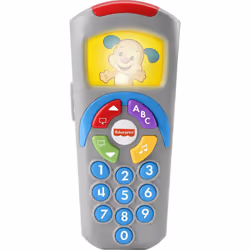Fisher-Price Baby Learning Toy Laugh & Learn Puppys Remote Pretend TV Control with Music & Lights for Infants Ages 6+ Months