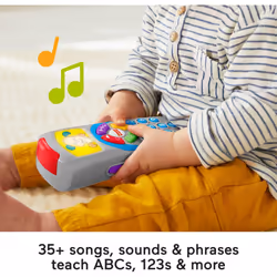 Fisher-Price Baby Learning Toy Laugh & Learn Puppys Remote Pretend TV Control with Music & Lights for Infants Ages 6+ Months