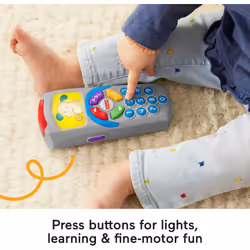 Fisher-Price Baby Learning Toy Laugh & Learn Puppys Remote Pretend TV Control with Music & Lights for Infants Ages 6+ Months