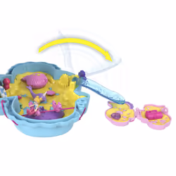 Polly Pocket Daddy & Me Seahorse Purse with 2 Micro Dolls, Pets & 13 Accessories, 2-in-1 Purse & Toy, Starring Shani