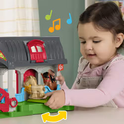 Fisher-Price Little People Friendly Horses Stable Toddler Playset with Sounds, 6 Play Pieces