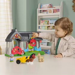 Fisher-Price Little People Friendly Horses Stable Toddler Playset with Sounds, 6 Play Pieces - Additional view 8