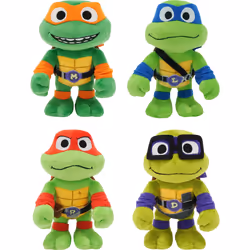 Mattel Teenage Mutant Ninja Turtles: Mutant Mayhem Plush Toy Set with 4 Soft Dolls 8-inch Leonardo Michelangelo Raphael & ...