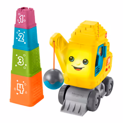 Baby & Toddler Learning Toy Count & Stack Crane with Blocks, Lights, Music & Sounds for Infants Ages 9+ Months, English, UK + ...