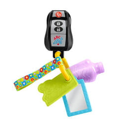 Laugh & Learn Baby Musical Toy Play & Go Activity Keys with Teether & Mirror for Ages 6+ Months, English, UK+French+German Version, HXF50