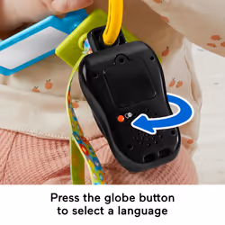 Laugh & Learn Baby Musical Toy Play & Go Activity Keys with Teether & Mirror for Ages 6+ Months, English, UK+French+German Version, HXF50