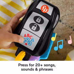 Laugh & Learn Baby Musical Toy Play & Go Activity Keys with Teether & Mirror for Ages 6+ Months, English, UK+French+German Version, HXF50
