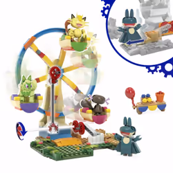 MEGA Pokémon Ferris Wheel Fun Building Toy Kit, with 4 Action Figures (393 Pieces) for Kids