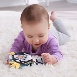 Fisher-Price 2-in-1 Rockin’ Tummy Time Otter Plush Toy with Soft Book for Newborn Sensory Play - Additional view 4