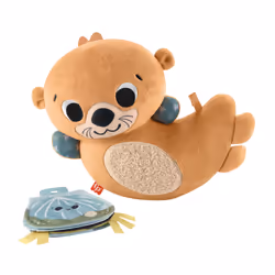 Fisher-Price 2-in-1 Rockin’ Tummy Time Otter Plush Toy with Soft Book for Newborn Sensory Play - Additional view 7