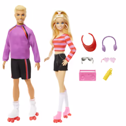 Barbie Fashionistas 2 Doll & 6 Accessories Set, Roller-Skating Theme, 65th Anniversary - Additional view 5