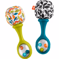 Fisher-Price Newborn Toys Rattle n Rock Maracas  2 Soft Musical Instruments for Developmental Play Babies Ages 3+ Months  Neutral Colors