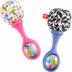 Fisher-Price Newborn Toys Rattle n Rock Maracas 2 Soft Musical Instruments for Developmental Play Babies Ages 3+ Months Pin ...