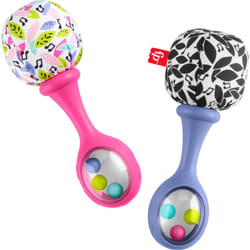 Fisher-Price Newborn Toys Rattle n Rock Maracas  2 Soft Musical Instruments for Developmental Play Babies Ages 3+ Months  Pink & Purple