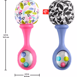 Fisher-Price Newborn Toys Rattle n Rock Maracas  2 Soft Musical Instruments for Developmental Play Babies Ages 3+ Months  Pink & Purple