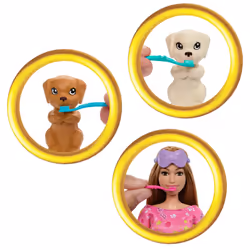 Barbie Doll & Puppy Slumber Party Playset with 2 Toy Dog Figures & 10+ Accessories, Color-Change