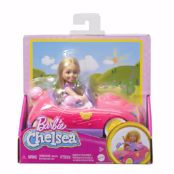 Barbie Chelsea Vehicle Set with Blonde Small Doll, Toy Car & Teddy Bear Accessory - Additional view 5