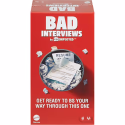 Mattel Games Bad Interviews by Funemployed Party Game for Adults and Game Night for 3 or More Players Hilarious Quick-Thinki ...