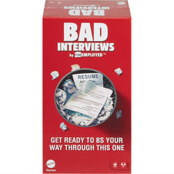 Mattel Games Bad Interviews by Funemployed Party Game for Adults and Game Night for 3 or More Players  Hilarious Quick-Thinking Interview Card Game