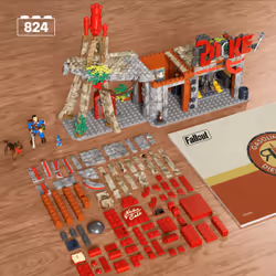 MEGA Fallout Red Rocket Building Toy Kit with 2 Action Figures (824 Pieces) for Collectors