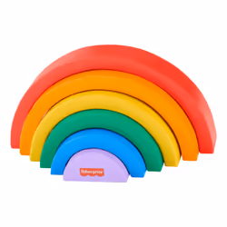 Fisher-Price Wooden Stacking Rainbow For Toddlers, 6 Wood Pieces, Stacking blocks, 1.5 yr(s), Wood, 6 pc(s)