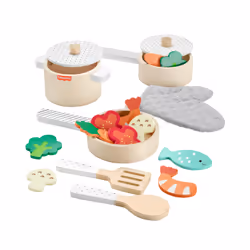 Fisher-Price Wooden Pots and Pans Set, 3 yr(s)