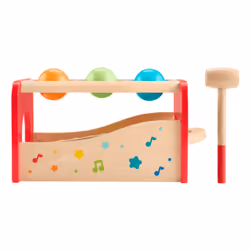 Fisher-Price Wooden Pound & Tap Bench Xylophone Toddler Musical instrument Toy, 6 Pieces