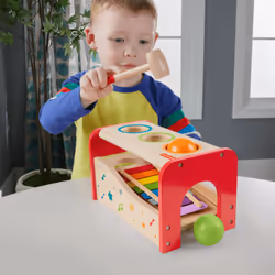 Fisher-Price Wooden Pound & Tap Bench Xylophone Toddler Musical instrument Toy, 6 Pieces - Additional view 8