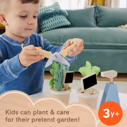 Fisher-Price Wooden Herb Garden And Tools Pretend Playset For Preschool Kids, 12 Wood Pieces