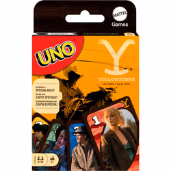 Mattel Games UNO Yellowstone Card Game for Kids  Adults & Family with Deck & Special Rule Inspired by The TV Show.