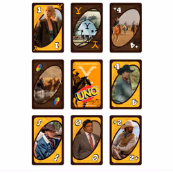 Mattel Games UNO Yellowstone Card Game for Kids  Adults & Family with Deck & Special Rule Inspired by The TV Show.