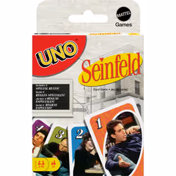 Mattel Games UNO Seinfeld Card Game for Kids  Adults & Family with Deck & Special Rule Inspired by the TV Show