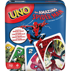 Mattel Games UNO The Amazing Spider-Man Card Game in Storage & Travel Tin for Kids  Adults & Family with Deck & Special Rule (Amazon Exclusi