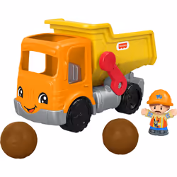 Fisher-Price Little People Toddler Construction Toy Work Together Dump Truck with Music & Accessories for Pretend Play Kids A ...