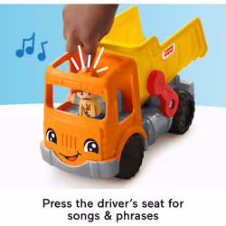 Fisher-Price Little People Toddler Construction Toy Work Together Dump Truck with Music & Accessories for Pretend Play Kids Ages 1+ Years
