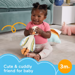 Fisher Price Baby Sensory Toy Snuggle Up Goose Plush with Jingle Sounds for Developmental Play Newborns Ages 3+ Months