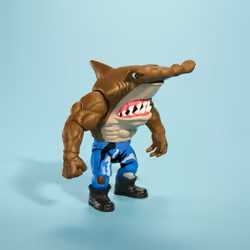 Mattel Street Sharks Jab Action Figure Toy  90s TV Half-Man Half-Shark Hero  6-Inch Articulated Toy with Real-Like Skin  Bite & Head Butt