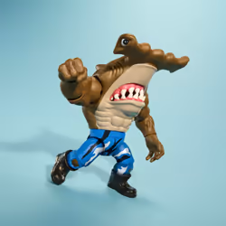 Mattel Street Sharks Jab Action Figure Toy  90s TV Half-Man Half-Shark Hero  6-Inch Articulated Toy with Real-Like Skin  Bite & Head Butt